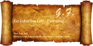 Goldschmidt Ferenc névjegykártya
